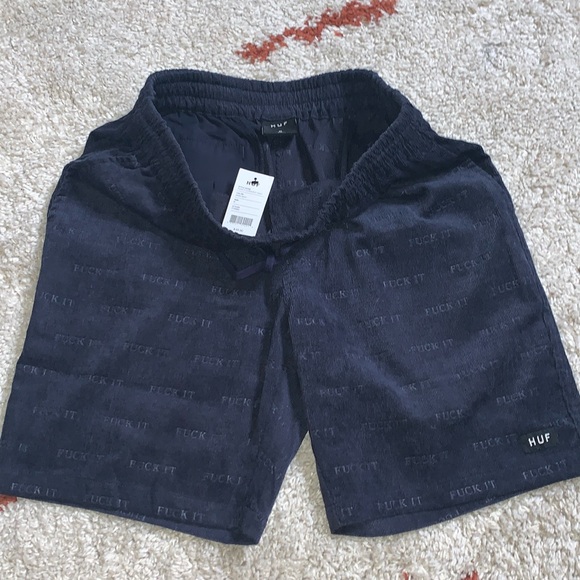 HUF Other - NWT- HUF- F**K It Corduroy Easy Shorts- Unisex- Dark Navy- Medium